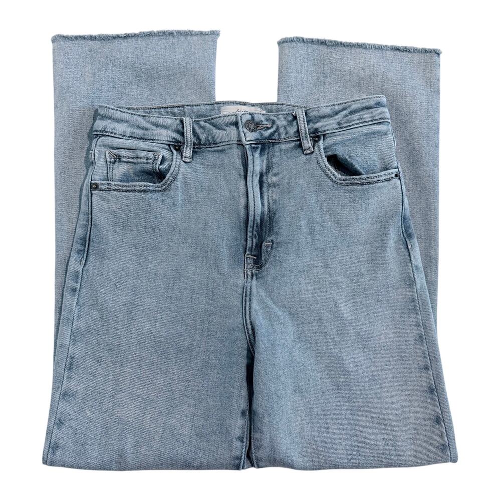 Carly Jean High Rise Distressed Cropped Jeans Women's Size 7 Raw Hem